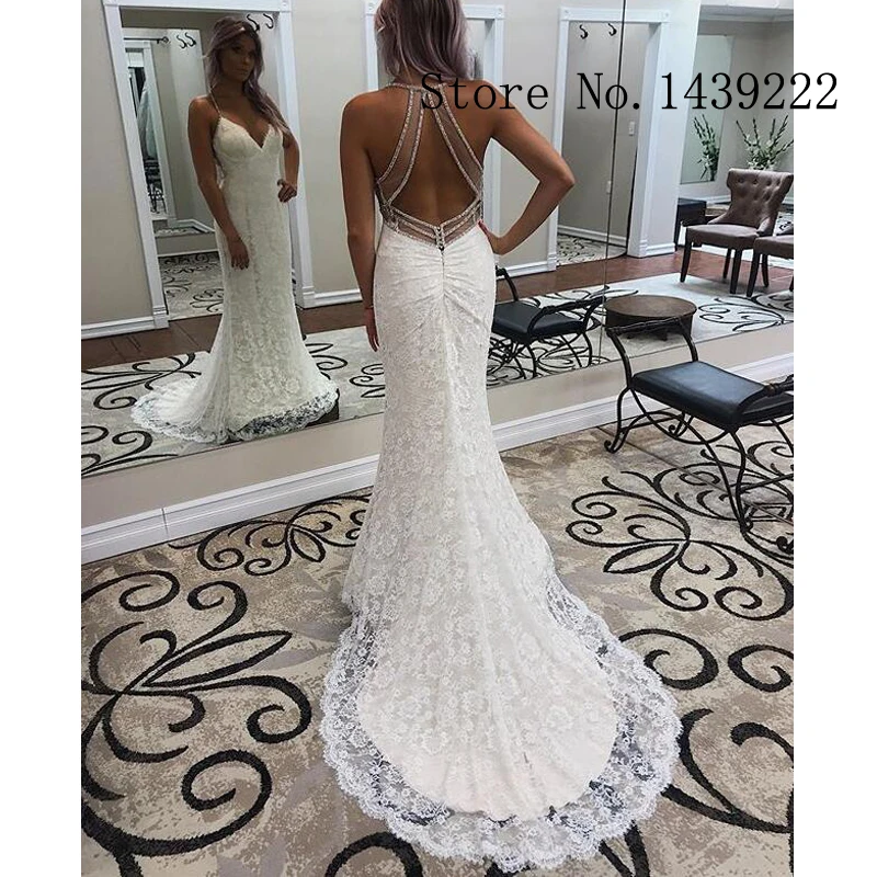 

Cheap Lace Weddding Dresses Mermaid Appliques Illusion Bodice Bridal Gown Sofuge Beads Formal Wedding Gown Custom Made