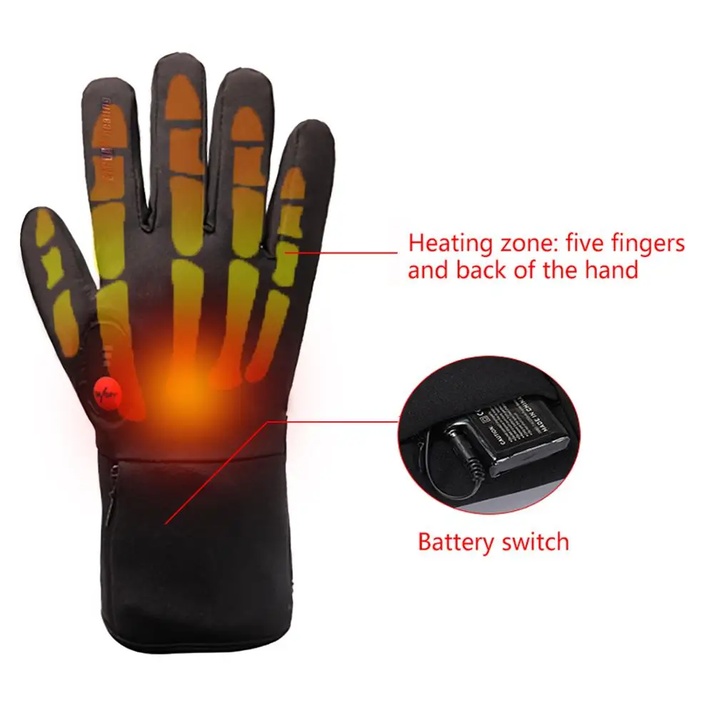 Лыжные перчатки с подогревом подкладка для унисекс водонепроницаемый дизайн