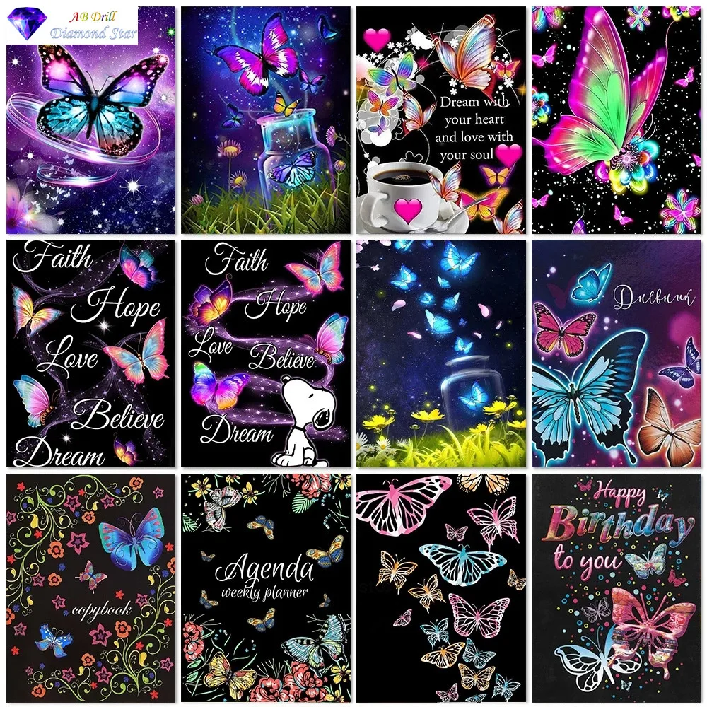 

Набор для алмазной вышивки «Бабочка», Набор для вышивки крестиком из квадратных страз 5D, мозаика для домашнего декора