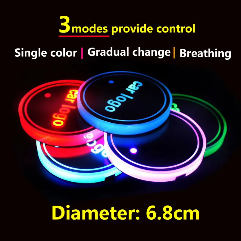 2 шт. светодиодный автомобильный подстаканник для Maserati светильник с логотипом