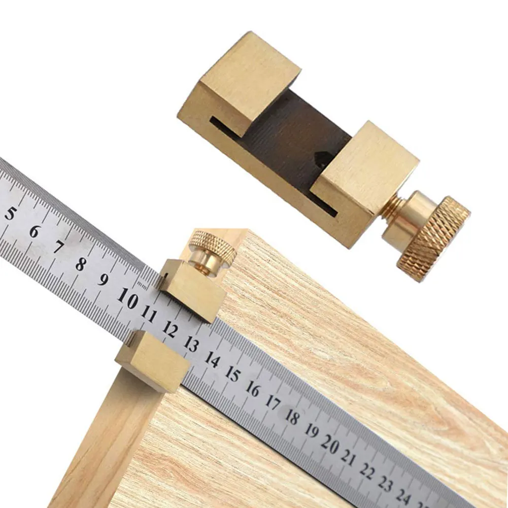 

Steel Ruler Positioning Block Scriber Line Marking Gauge For Ruler Locator DIY Carpentry Scriber Woodworking Measuring Tools