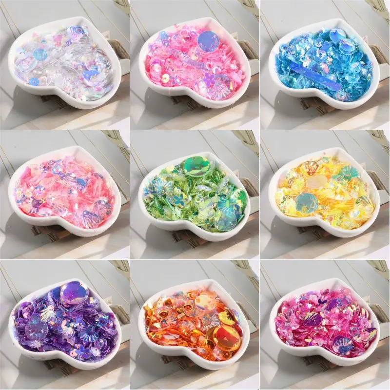 Большая с блестками смешанные голографические хлопья конфетти переливающиеся