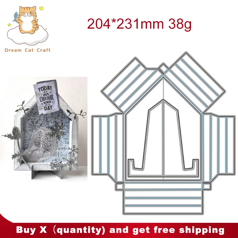 

3D Pentagon Photo Frame Scrapbook Die Metal Cutting Dies DIY Paper Card Making Embossing Craft Die Cut Handmade Craft Decor