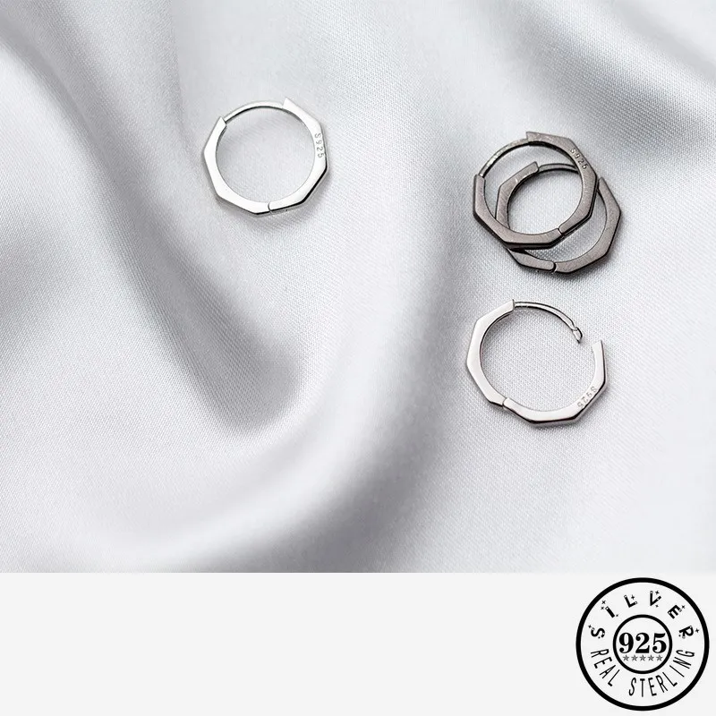 Мужские 925 Стерлинговое Серебро геометрической формы в виде восьмиугольника