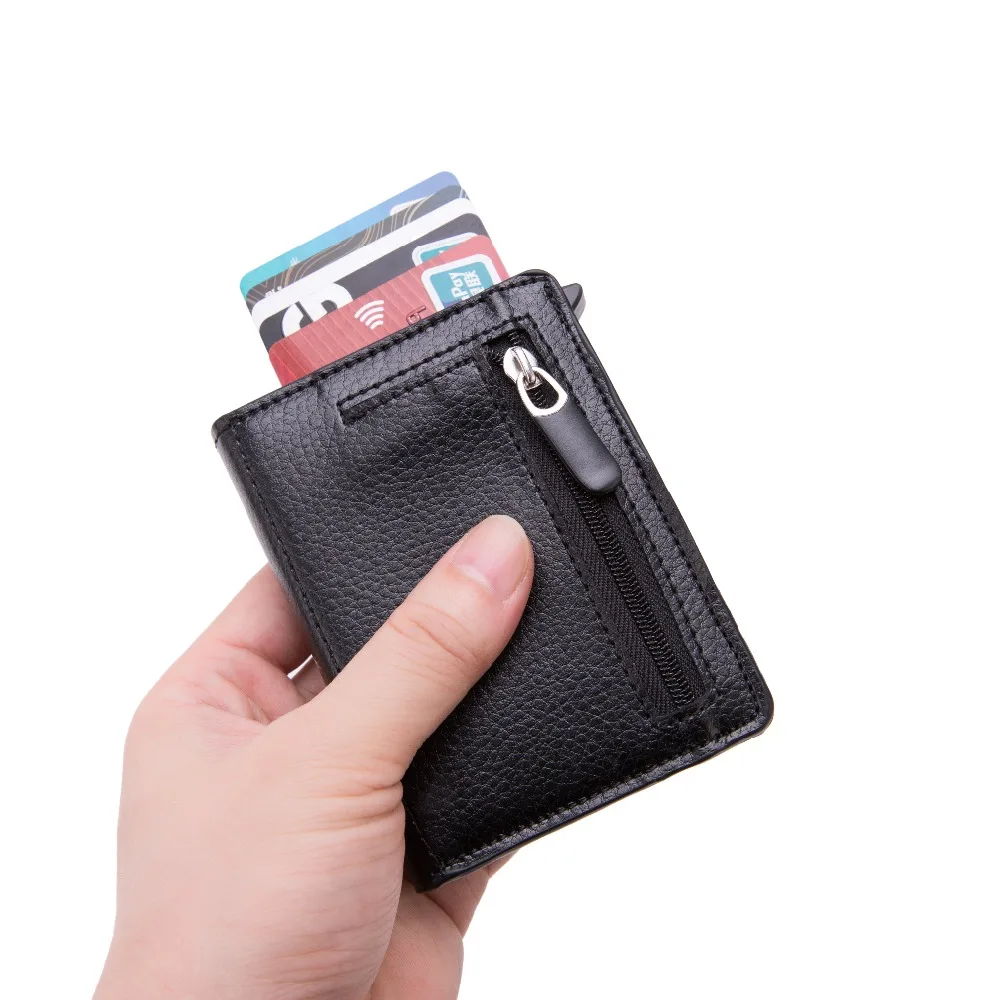 Bisi Goro тонкий кошелек для мужчин Rfid держатель для карт Magic из искусственной кожи тонкий мини кошелек маленькая сумка для денег Женские кошельки из углеродного волокна