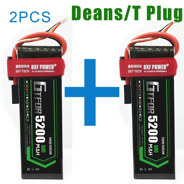 2PCS3S500mahDeans 2 шт. батарея Lipo 3s 4S 11,1 V 14,8 V 5200mAh 60C MAX 120C для 1:8 1:10 Радиоуправляемый автомобиль Дрон вертолет E Багги Truggy TRX автомобиль - Цвет: 2PCS3S500mahDeans