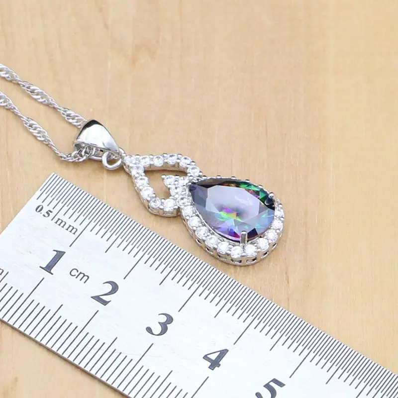 Набор ювелирных изделий из серебра 925 пробы украшение мистического радужного