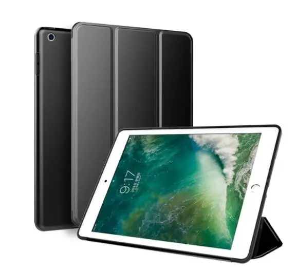 Чехол-книжка для iPad Air 1 Air 2 iPad 9,7 5 6 th, мягкий силиконовый чехол-подставка, Умный Магнитный чехол для iPad, чехол - Цвет: Black