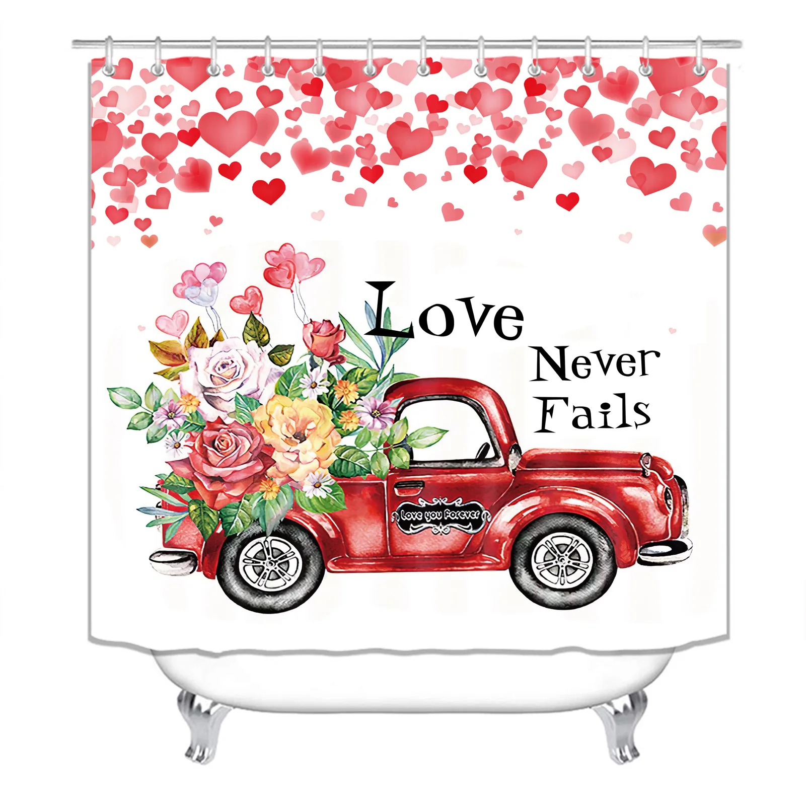 

Waterproof Shower Curtains BathroomNon-Slip Rug Toilet Lid Cover Bath Mat Cortina de ducha impermeableRideau de douche toilette