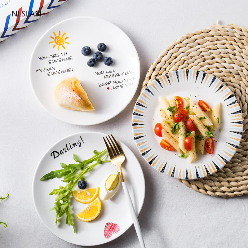 Креативная керамическая обеденная тарелка десертные тарелки для еды кухонная