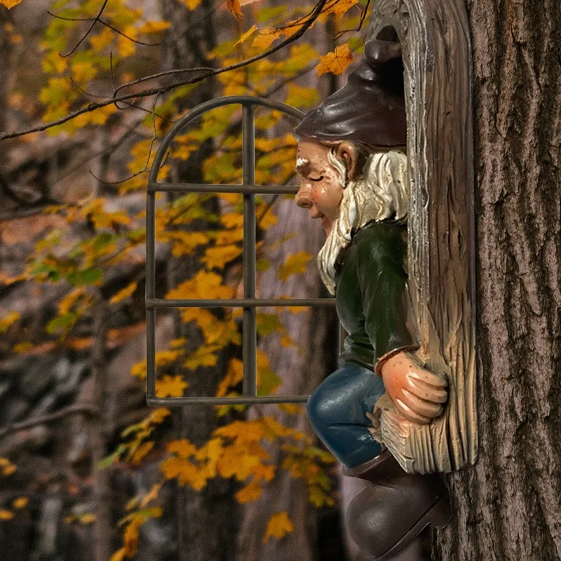 

Resin Naughty Garden Gnome Garden Decoration 5 Inch Statue White Old Man Fairy Garden Ornament Accessories Elves Desk Decor Gift