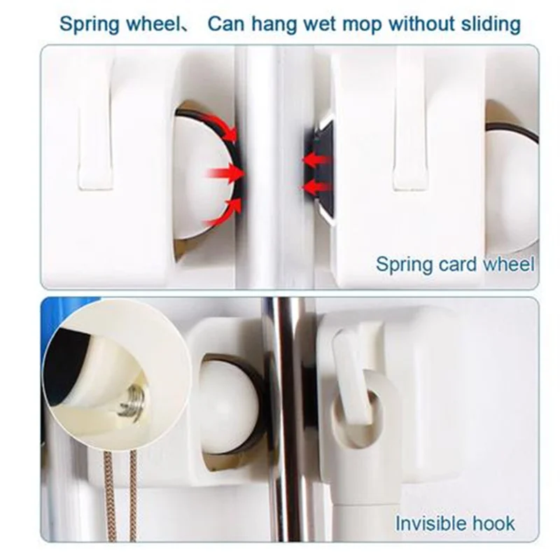 

broom and mop holder wall mounted Storage cleaning Tools Commercial Rack closet organizer tool hanger for Garden