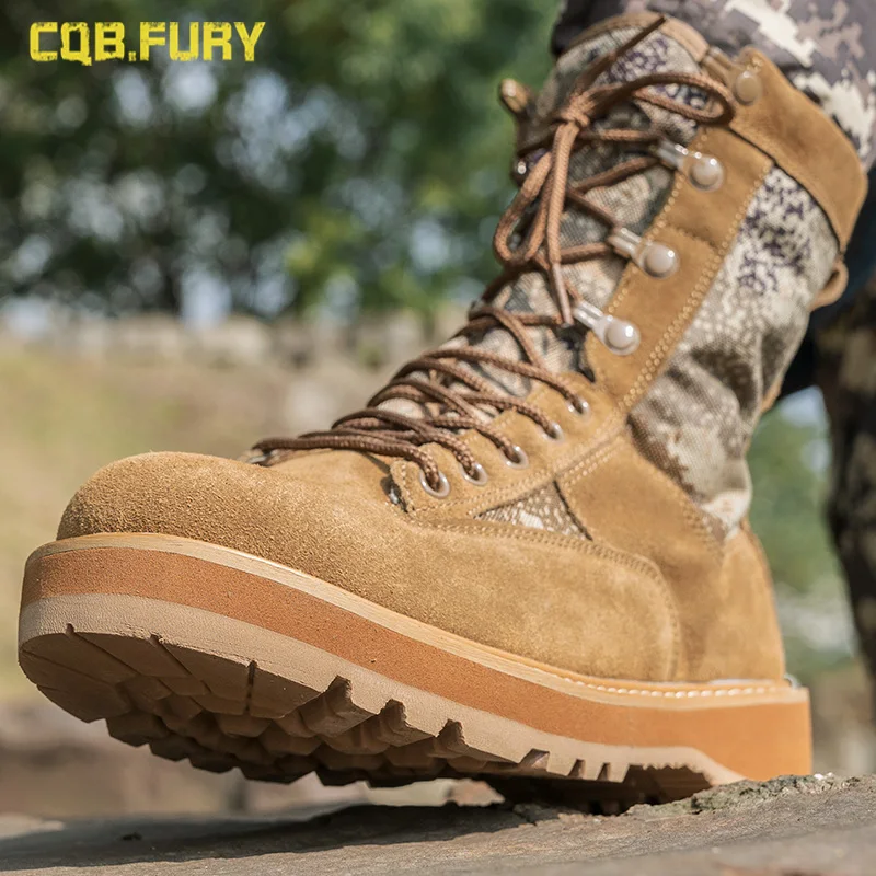 Summer High-Top Breathable Military Fan Martin Combat Special Forces Worker Boot Desert Combat Boots High-Top Hiking shoes men