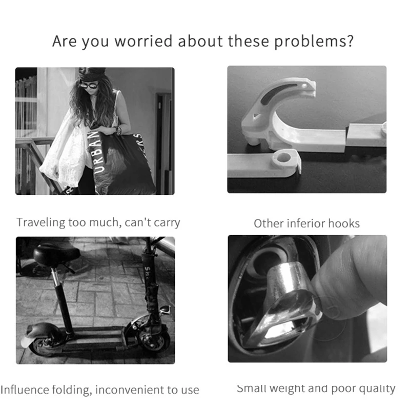 

2Pcs Electric Scooter Aluminium Bags Hook For Ninebot Max G30 Kickscooter Hanger Gadget Claw
