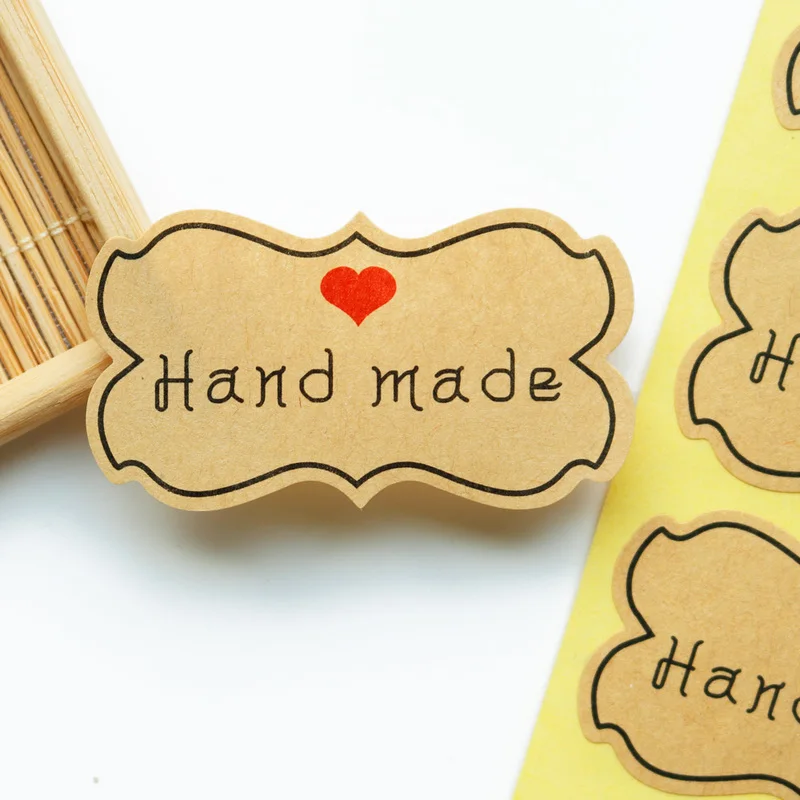 80 шт. большой размер ручная печать стикеры из крафтовой бумаги наклейки в виде