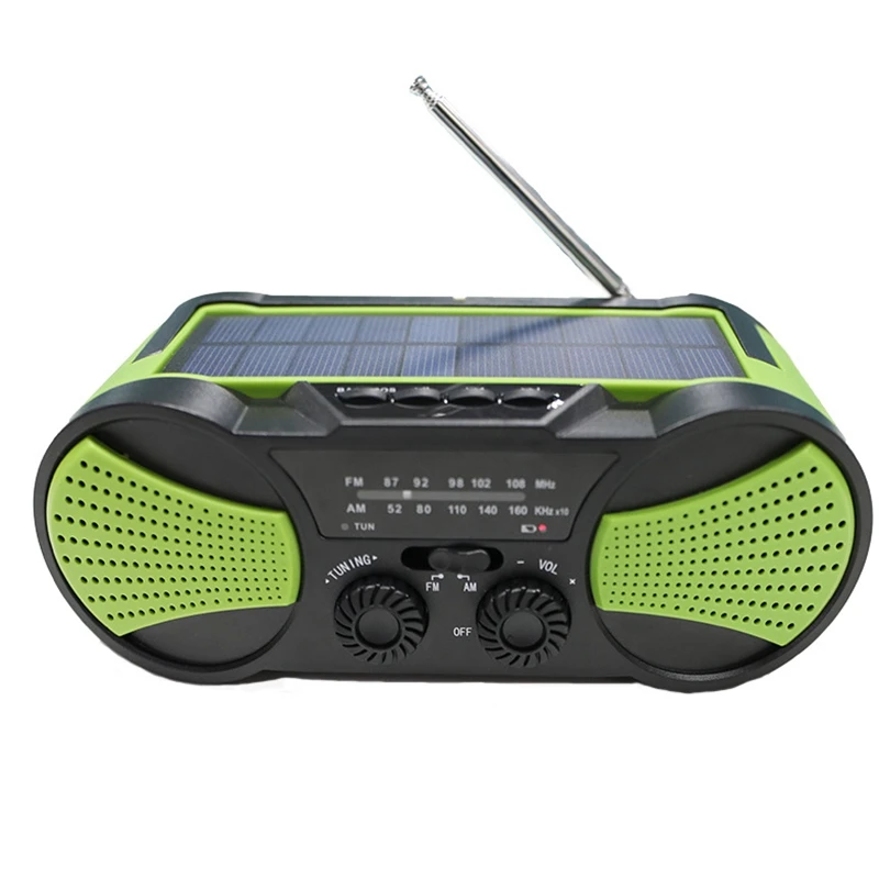 

Солнечная ручная зарядка радио TF карта полный диапазон USB светильник для чтения портативный Радиоприемник вспышка