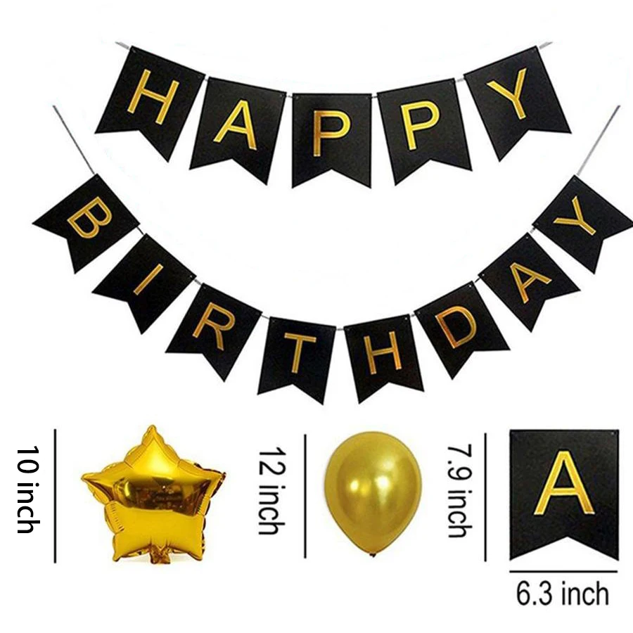 39 шт./компл. золотые латексные шары украшения для дня рождения вечеринки звезды