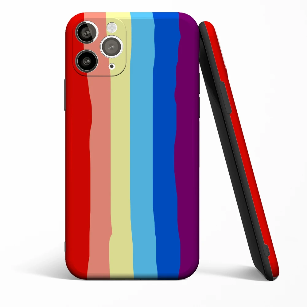 

for iPhone 11 Pro Max Case Rainbow Colorful Soft Silicone Case Bumper Protective Cover for iPhone 11 Capa Coque Fundas