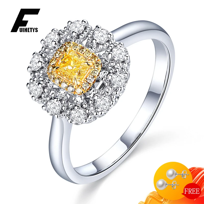 

FUIHETYS New Fashion Women Ring 925 Silver Jewelry with Zircon Gemstone Adjustable Finger Ring for Wedding Party Gift Ornaments