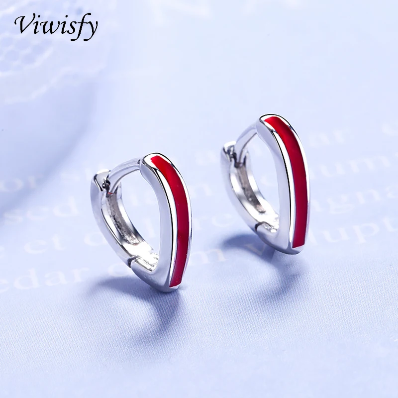 

Viwisfy Heart Hoops Small Solid 925 Sterling Silver Earrings For Women VW21105