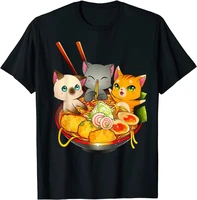 kawaii summer tops t shirt graphic tees fashion ramen cat kawaii neko anime otaku cats japanese noodles gift t shirt
