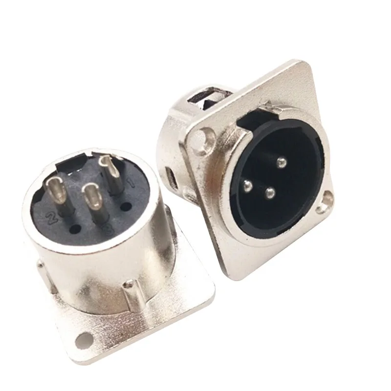 Панель Шасси металлический квадратный микрофон jack Enchufe 3PIN XLR разъем 3PIN Мужской Женский Разъем провода разъем XLR jack