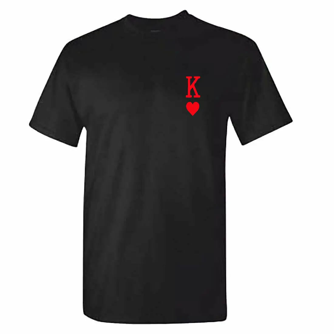 Мужской Король сердец Футболка тату игральные карты романтический подарок ему