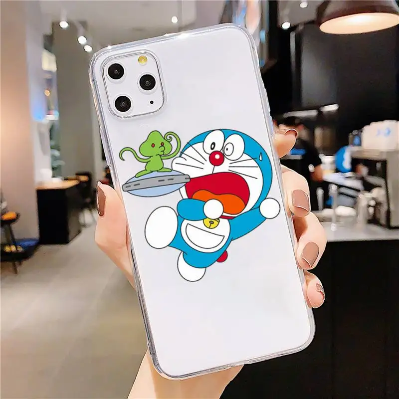 

Doraemon cute cartoon Phone Case Transparent soft For iphone 5 5s 5c se 6 6s 7 8 11 12 plus mini x xs xr pro max