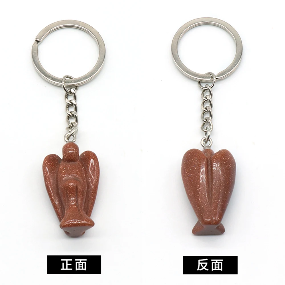 Цепочка для ключей из натурального камня подвеска в форме ангела цепочка агата