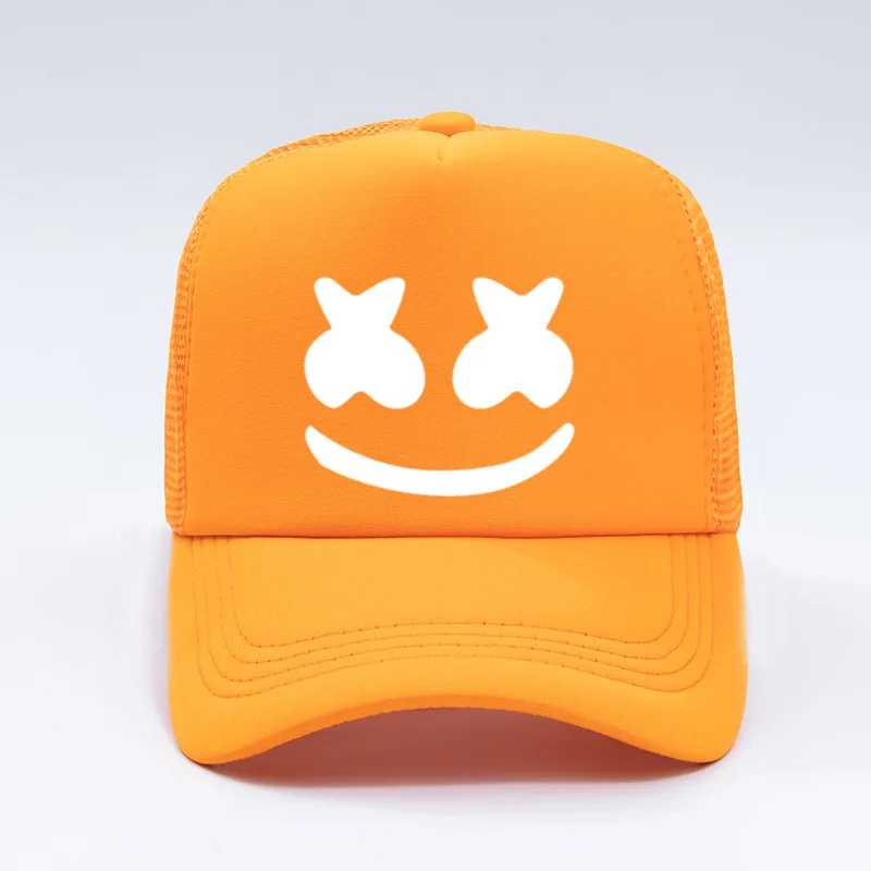 Хлопковые сахарные шляпы Marshmello с принтом лица смешной улыбающийся Dj лето осень бейсбольная шляпа папа женщины Кепка мужчины casquette