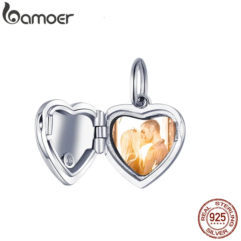 Кулон в виде сердца bamoer BSC102 оригинальный серебряный браслет и ожерелье