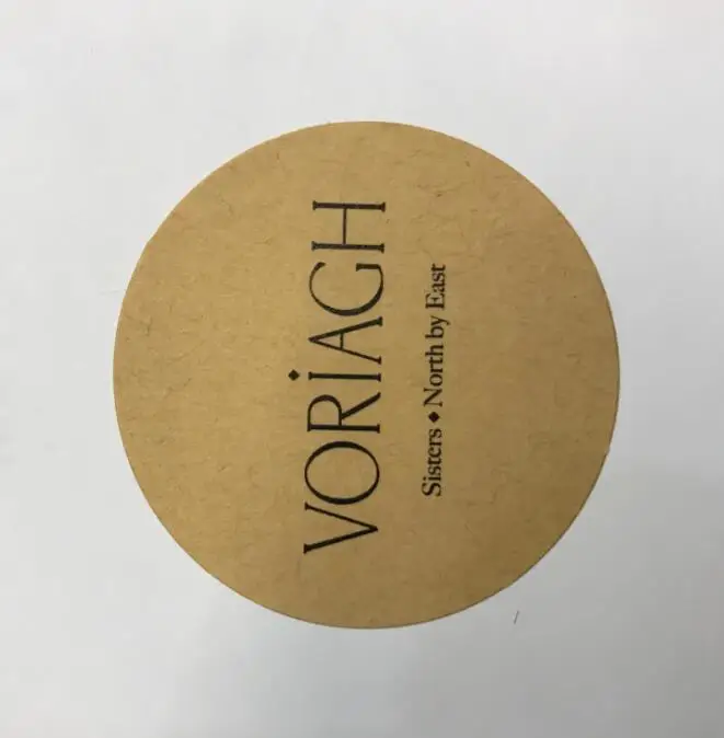 

2000PCS Diameter 4cm Round Kraft Paper Sticker Custom Black Logo