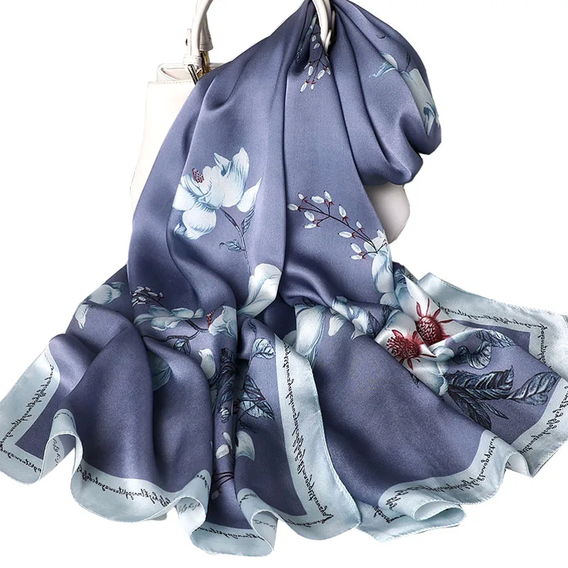 

Spring and Summer New Lady's 100% Silk Sunscreen Scarves Women's Long Decorate Shawl Beach Resort Scarf