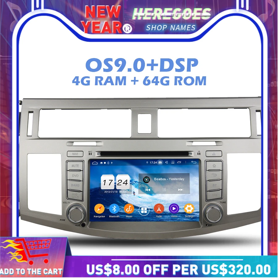 Автомобильный DVD плеер IPS DSP Android 10 0 4 Гб RAM 64 ROM Wifi 4G Bluetooth RDS радио GPS карта для Toyota Avalon