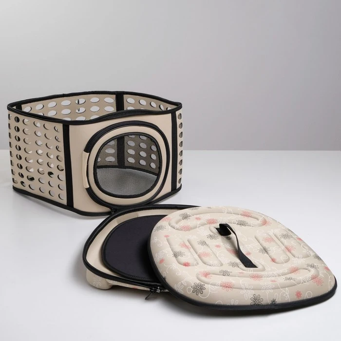 Складная сумка-переноска большая материал 42 5 х 37 29 см бежевая | Дом и сад