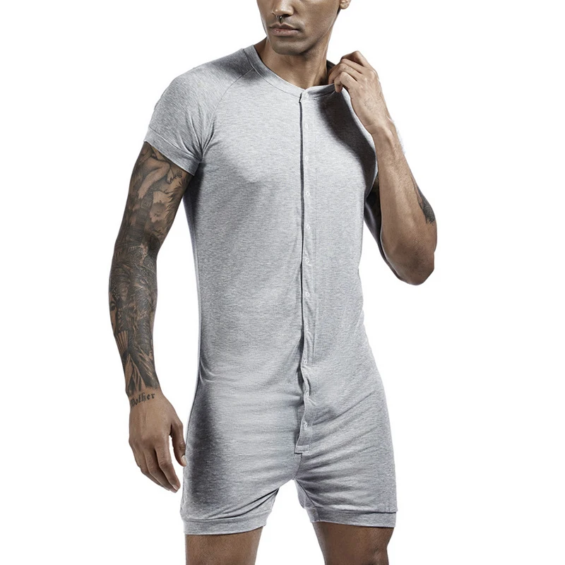 Мужская модная пижама в новом стиле пикантное боди с коротким рукавом и открытой