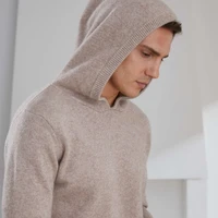 top grade man sweaters with hat thick warm 100 goat cashmere knitted jumpers male 2020 winter new long sleeve pullovers