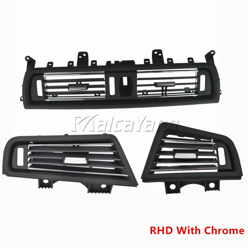 

RHD Right handle Drive Front Row Wind Left Center Right Air Conditioning Vent Outlet Panel Chrome Plate For BMW 5 Series F10 F18