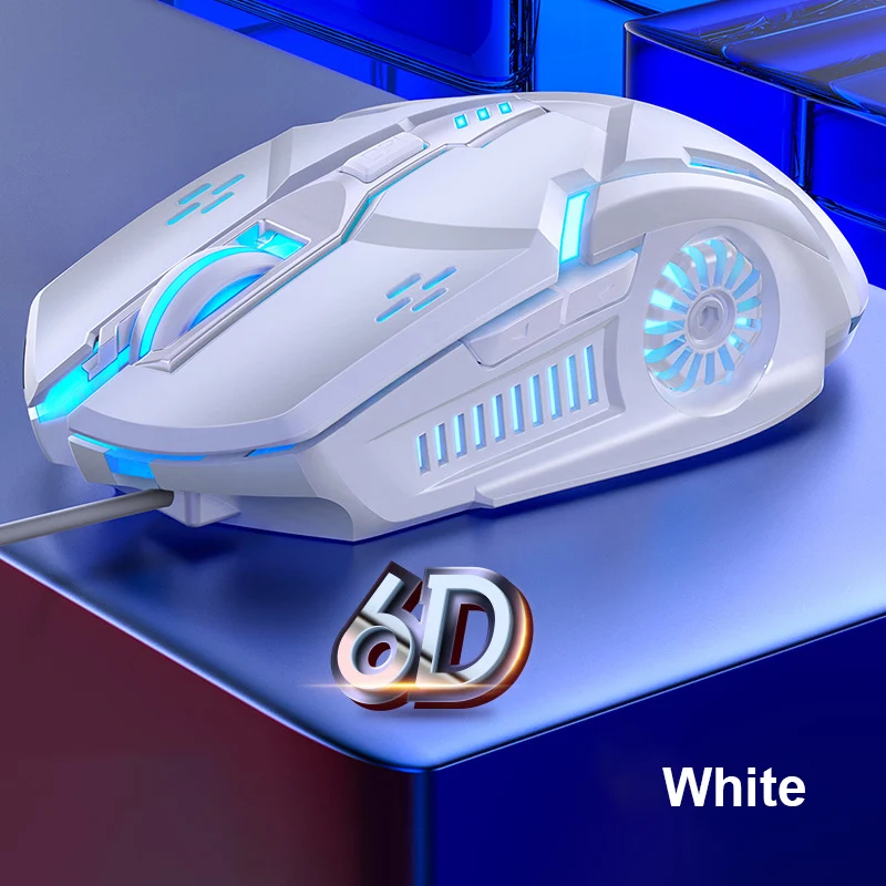 

6D Wired Gaming Mouse Ergonomic Game Office USB Mice Four Speed DPI Seven Color Breathing LED Mouse For PC Computer Laptop