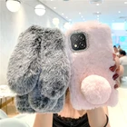 Чехол для телефона с пушистым кроликом для Redmi 9C 9A 9AT 9T Note 4 5 6 7 8 9, плюшевый силиконовый чехол с кроликом для Xiaomi Mi 10T lite F2 Pro POCO X3