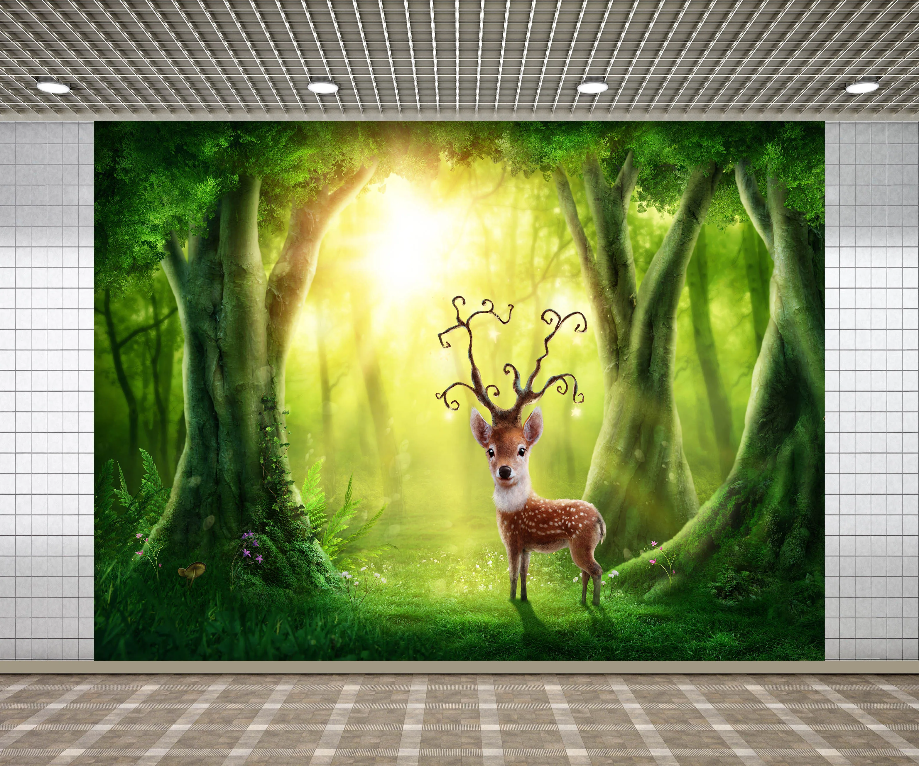 

Виниловый фон Lyavshi для вечерние дийной фотосъемки с изображением джунглей оленя волшебного леса вечеринки декора баннера на заказ для дете...