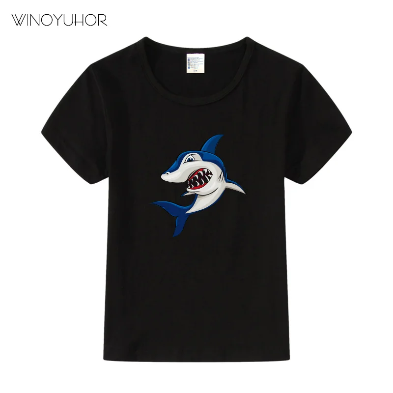 

Cartoon Animal Shark Baby Boy Tshirt For Children's Summer Kids Girls Tops Tees Clothing 2021 Cool Short Sleeve T Shirts