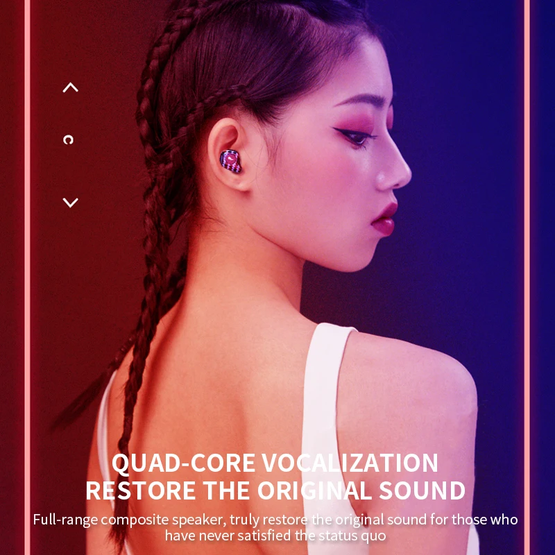 

True Wireless Bluetooth Earphone Stereo TWS 9D Noise Canceling Headphones Sports Mini Gaming Headset with Charging Power Bank