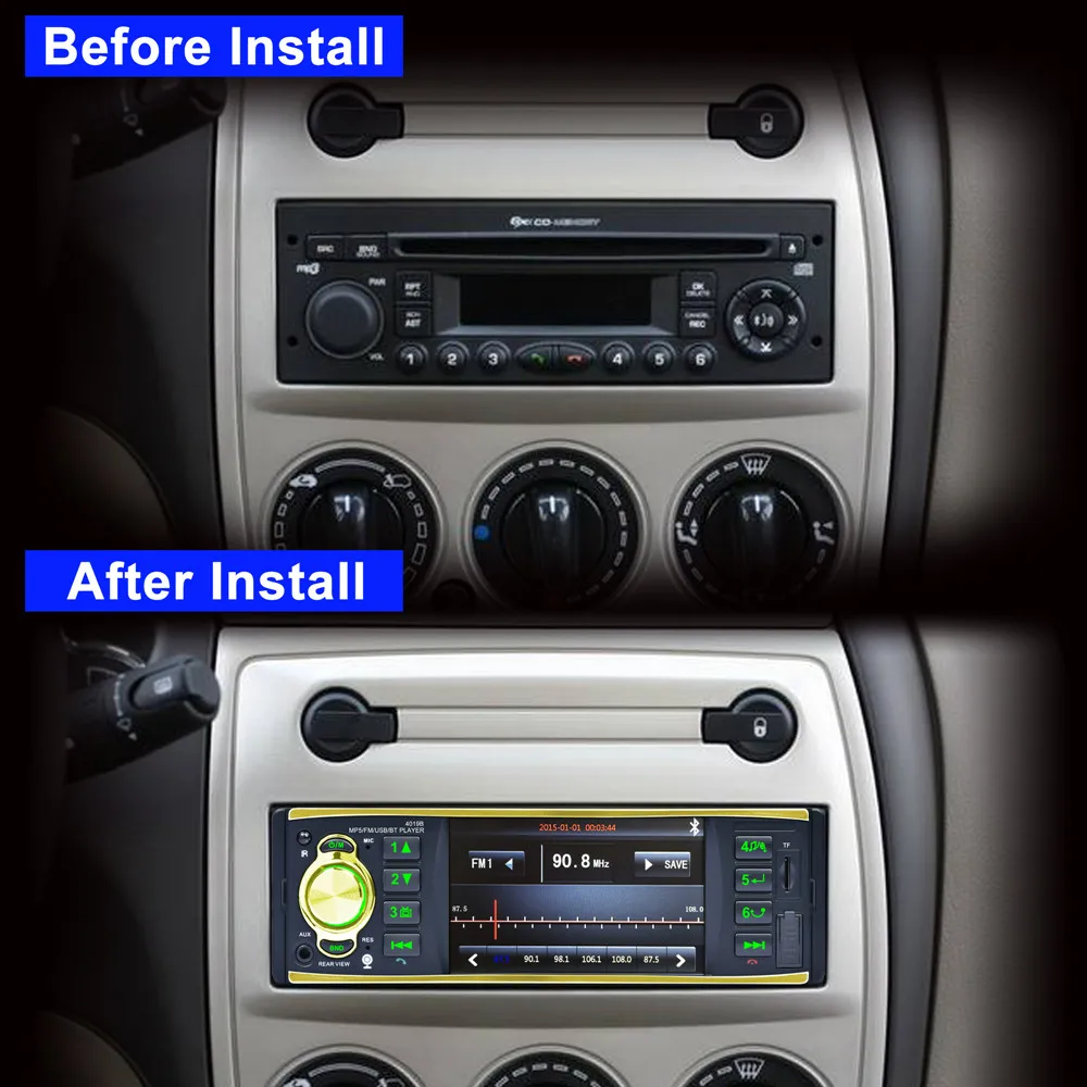 Автомагнитола Podofo стерео-система с MP3-плеером 4 &quotTFT-экраном Bluetooth дистанционным