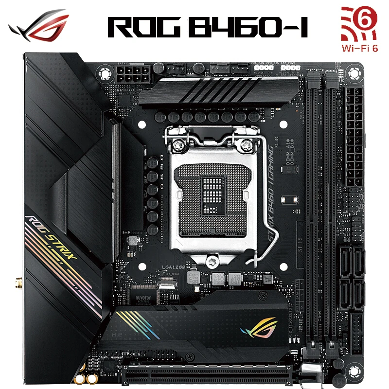 

Brand New ASUS ROG STRIX B460-I GAMING Motherboard Support WIFI6 Double M.2 CPU 10500/10400/10400F (Intel B460/LGA1200) Mini-ITX