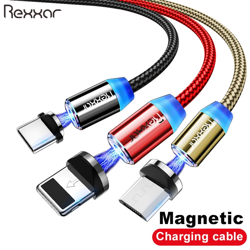 Магнитный кабель Быстрая зарядка usb type C кабель магнитное зарядное устройство Micro USB кабель мобильного телефона Кабели для Samsung iphone USB шнур 1 м