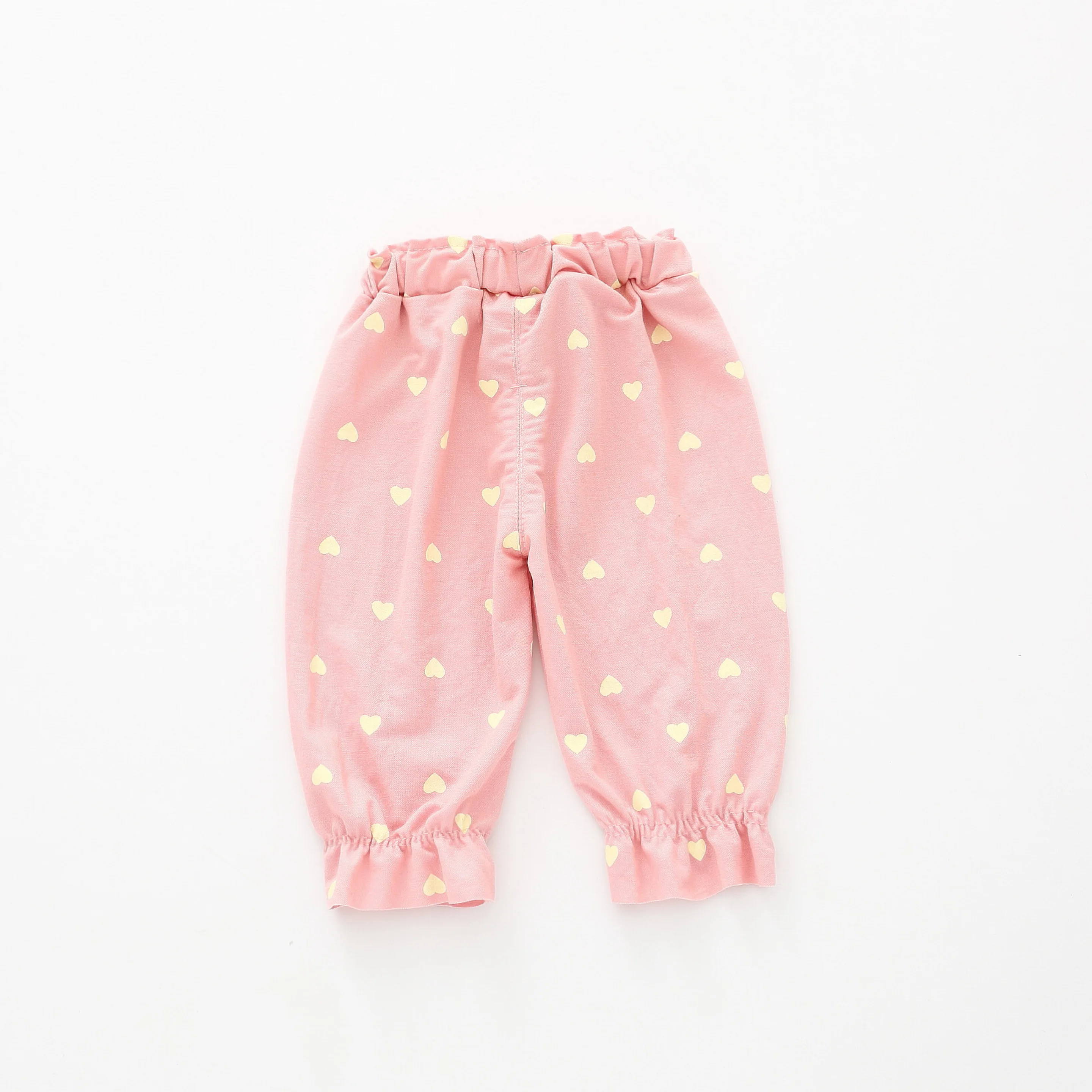 Весенне летние штаны для новорожденных хлопковые леггинсы с принтом сердца