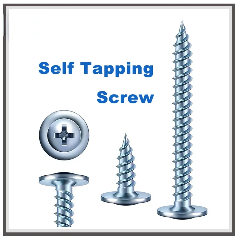 

Самонарезающая зеркальная головка с шайбой, оцинкованные винтовые крепежные болты для дерева и металла