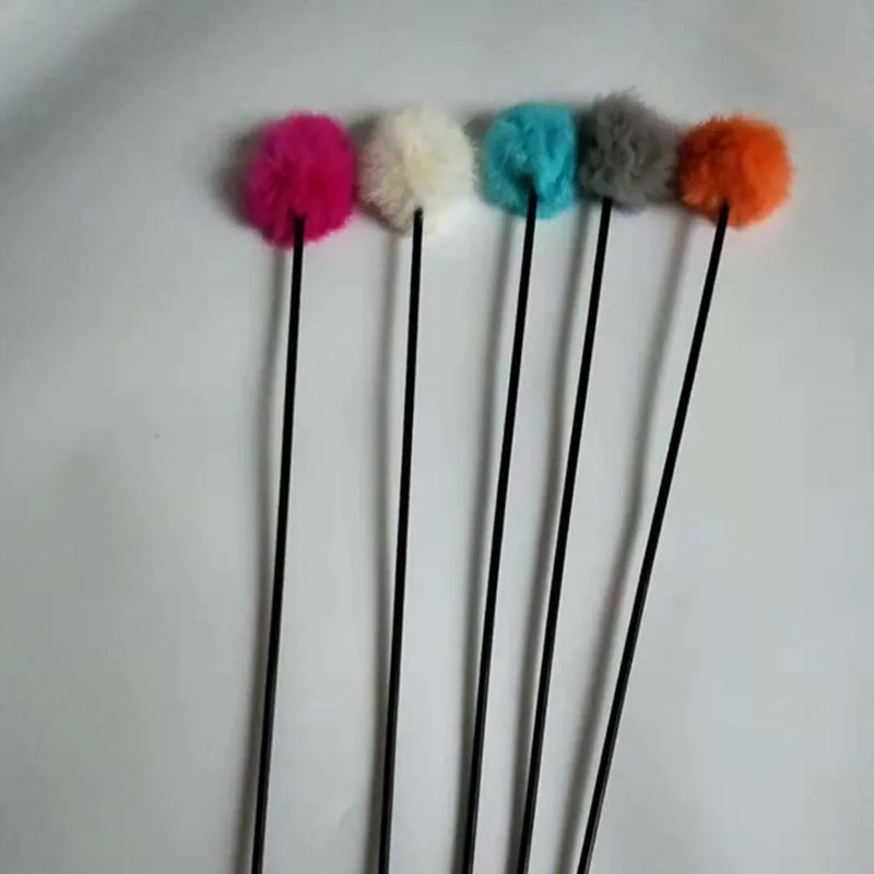 

Soft Rabbit Fur Interactive Cat Toy Teaser Stick Interesting Pet Cat Self Care Entertainment Feather Toy Indoor Pet Products