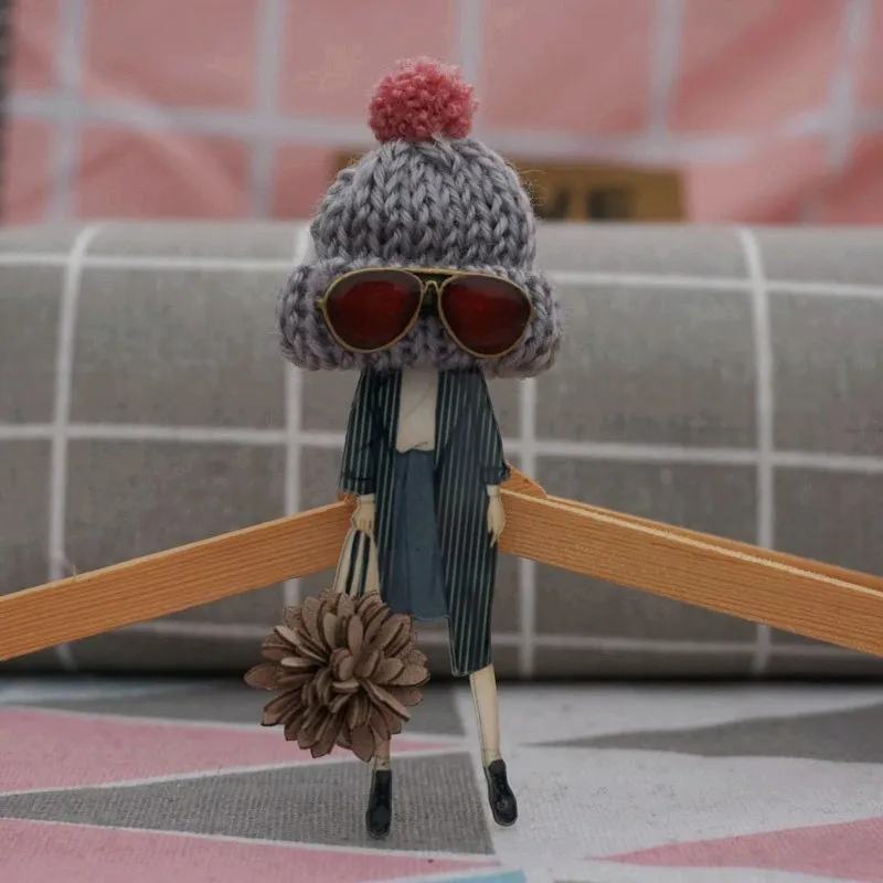Женская милая шерстяная брошь «шляпа», модельные Броши для женщин, модные ювелирные изделия, брошь на булавке, значки, Прямая поставка - Окраска металла: 22
